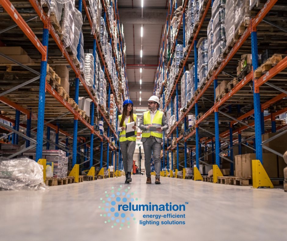 Relumination energy-efficient warehouse lighting