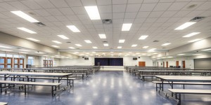 An example of good lighting in a school cafeteria.